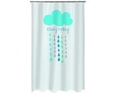 Spirella, Azul colecciÃ³n Cloud, Cortina de Ducha Textil 180 x 200, 100% Polyester, poliÃ©ster, x cm