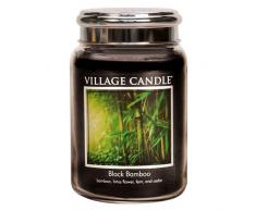 Village Candle Black Bamboo 26 oz Large Glass Jar Scented Candle, 21.25 Net oz Vela, Negro