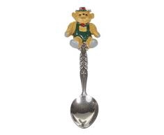 Diseño de pico-de la joyería de la cuchara de estaño de pintura a mano y cojín de oso de peluche