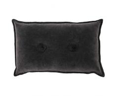 Furn Bobble - Cojín con pompón, diseño de botón, algodón, Gris, 30cm x 50cm (12 x 20 Inches)