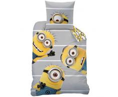 Minions 043310 - Equipo de Ropa de Cama, diseño de algodón, 135 x 200 más 80 x 80 cm