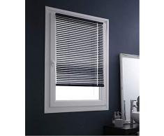 madecostore - Estor Veneciano de Aluminio Easy Gris Antracita â 87 x 150 cm â Mecanismo autobloqueo â Hojas 25 mm â Sin perforaciÃ³n