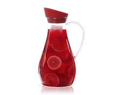 Viva Garrafa, Vidrio, Transparente/Rojo, 1.4L