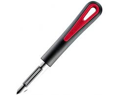 Westmark Gallant - Pelador (plÃ¡stico y Acero Inoxidable), Color Negro, Rojo y Plateado, plÃ¡stico, Rojo/Madera de Oveja, 18.5 x 2.7 x 2 cm