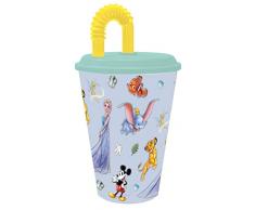 ALMACENESADAN, 4979, Pack vuelta al cole Disney 100 aniversario; compuesto por vaso con caÃ±a 430 ml, producto reutilizable, sin BPA