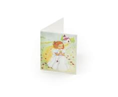 Mopec Tarjeta librito de ComuniÃ³n una niÃ±a con un Rosario, Pack de 100 Unidades, Cartulina, Multicolor, 0.02x6.50x4.00 cm