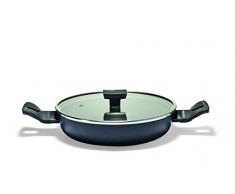 Moneta Nova cacerola baja con tapa, aluminio, Negro, 24Â cm, para todo tipo de cocinas incluida inducciÃ³n