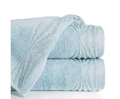 Eurofirany - Juego de 6 Toallas de Mano de algodÃ³n Azul con Costuras metÃ¡licas y Ribete con Purpurina (50 x 90 cm, 6 Unidades)