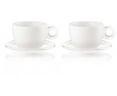 Fratelli Guzzini Gocce, Juego de 2 Tazas para Desayuno con Platos, SMMA|Porcelain
