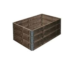 Jardinera de Madera de Abeto, 120 x 80 x 19,5 cm, Juego de 3 Unidades, Extensible, Lacado Gris