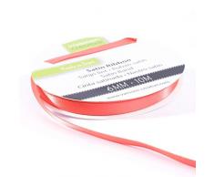 Vaessen Creative Cinta Satinada, 6mm x 10m, Brillo Elegante para Crear Tarjetas, Scrapbooks, Envoltorios de Regalos y Otros Proyectos de Manualidades, Coral