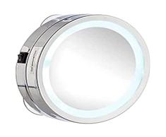 Espejo de Aumento con LED Plata (16,5 x 4 x 16,5 cm)