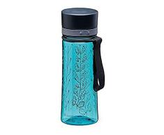 Aladdin Aveo Botella Agua 0.35L Aqua Blue Wildflower Print â Amplia Abertura - Libre de BPA - Botella de Agua Deportiva - Resistente a Manchas y Olores - Apta Para Lavavajillas