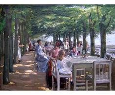 Legendarte PL-086 Cuadro Terraza en el Restaurante Jacob en Nienstedten. Impresión Digital sobre Lienzo. Pintura de MAX Liebermann, Multicolor, 60x90