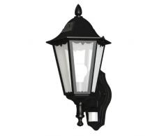 EGLO NAVEDO Outdoor wall lighting Negro, Plata E27 - Iluminación al aire libre (Outdoor wall lighting, Negro, Plata, Aluminio, Vidrio, IP44, Entrada, Jardín, Patio, Transparente)