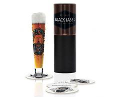 RITZENHOFF Black Label Vaso de Cerveza, Cristal, carbón, 6.5 cm