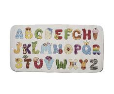 Croydex ABC - Alfombrilla de baÃ±o para niÃ±os (550 x 350 mm), Color Blanco