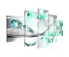 Runa Art 202451b - Cuadro de pared (200 x 100 cm, lienzo XXL, 5 piezas, fabricado en Alemania, listo para colgar), diseÃ±o de magnolia