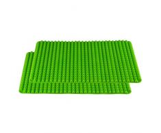 Southern Electronics â Saludable Homewares Bandeja de Horno Juego de 2, Silicona, Verde, 16 x 11,5 x 0,4 cm