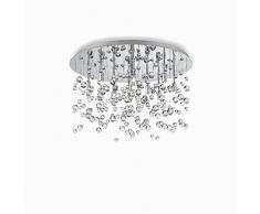 Ideal Lux NEVE PL8 iluminación de techo Cromo G9 - Lámpara (Cromo, Dormitorio, Habitación de los niños, Salón comedor, Living room, Alrededor, Surfaced, Vidrio, Metal, IP20)