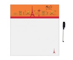 Impacto Paris 38013 Memo pizarra magnética, diseño con texto Paris Je t Aime caucho, color naranja/rojo, 29,3 x 26,5 x 0,07 cm
