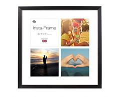 Inov8 16 x 40,64 cm Insta-Frame Marco para Instagram 4/de Estampado a Cuadros de Fotos con paspartú Blanco y Blanco con Borde, Madera de Fresno/con Borde Plateado