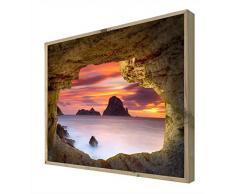 CCRETROILUMINADOS Vistas a través de una Roca Cuadro con Marco Madera Iluminado con Luz Leds, Metacrilato, Multicolor, 100 x 80