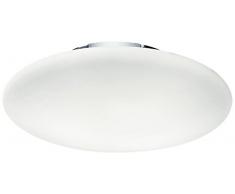 Ideal Lux Smarties Bianco PL2 D40 Interior E27 Color blanco iluminación de techo - Lámpara (Salón comedor, Salón, Interior, Color blanco, IP20, Cepillado, Color blanco)