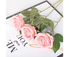 GONICVIN Flores Artificiales, 20 Rosas Artificiales con Tallos Largos, Ramos de Flores realistas para Manualidades, Bodas, Fiestas, hogar, Decoraciones del dÃa de San ValentÃn (champán)