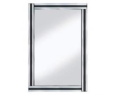 Barcelona Trading Fiona - Espejo de Pared Rectangular con Marco de Cristal Negro, 122 x 81 cm, Extra Grande