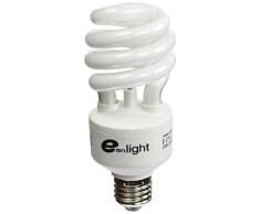 LAES - Bombilla Espiral Ahorro energético , E27, 20 watts, Blanco, 55 x 146 mm