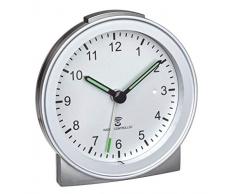 TFA Dostmann de Radio Reloj Despertador analÃ³gico, plÃ¡stico, Plata, (L) 81Â x (B) 31Â x (H) 84Â mm