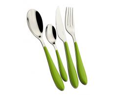 Bugatti GGMU-023F50 Gioia - Cubertería de 24 Piezas (San/Acero, 22 x 8 x 30 cm), Color Verde