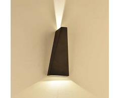 V-TAC Lámpara LED COB 6 W, de Pared Aluminio Negro Wall Light Blanco cálido 3000 K IP65