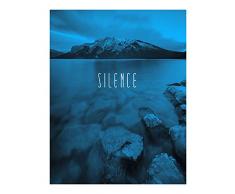 Komar Wandbild Von Word Lake Silence Blue | Poster, Bild, Wohnzimmer, Schlafzimmer, Dekoration, Kunstdruck | ohne Rahmen | P085C-40x50 fotomural, Blau, WeiÃ, Schwarz