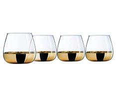 Creatable, 23464 Serie Golden Days - Juego de vasos de whisky (4 unidades, cristal, 310 ml)