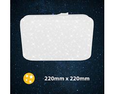 Briloner Leuchten Lámpara de techo LED, con decoración de estrellas, 8 vatios, 900 lúmenes, 4000 Kelvin, blanca, cuadrada, 220x220x50 mm (Largo x ancho x alto), 8 W