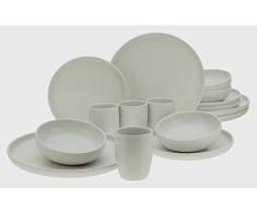 CreaTable 23863, Serie Uno Lava Stone Offwhite, Vajilla de 16 piezas
