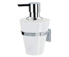 Spirella 8,5x10,5x14,5, Blanco colección MAX Light, Dispensador de jabón líquido, Metal Cromado y Porcelana
