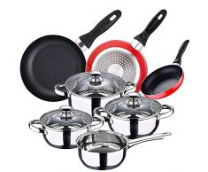 San Ignacio BaterÃa de cocina 7 piezas en acero inoxidable + Juego de 3 sartenes, PK3375, Bateria 7 pcs + 16/20/24 cm
