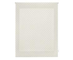 Blindecor - Estor Enrollable, Tela , Beige con motas blancas , 130 x 180 cm