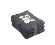 GÃ¶zze - Set de toallas de rizo, 2 toallas de mano (50 x 100 cm), 2 toallas de ducha (70 x 140 cm) y 2 toallas de invitados (30 x 50 cm), AlgodÃ³n, 480 g/mÂ² - Gris antracita