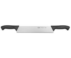 Sanelli Linea Skin - Cuchillo para queso con 2 asas, acero inoxidable, color negro, longitud de la hoja: 30 cm.