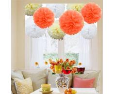 A Liittle Tree A Little Tree 9/12 Piezas Mixtas de Papel de Seda Pompones Colgantes Guirnalda de Boda decoraciÃ³n de Fiesta por (Sombra otoÃ±al), 8 Inches + 10 Inches