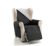 Cardenal Textil RUBÃ Cubre Sofa Bicolor Reversible, PoliÃ©ster 1 Plaza/Relax Gris Negro