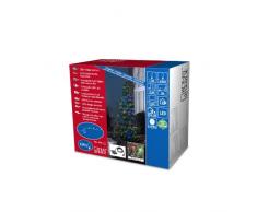Konstsmide 3656-500 - Guirnalda de micro led para árbol de Navidad (con transformador y distribuidor para 4 guirnaldas, 100 diodos multicolores, transformador exterior de 24 V, cable negro)