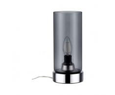 Paulmann 770.56 Pinja Touch 77056 - Lámpara de mesa (metal y cristal, máx. 20 W, E14, 230 V), color cromo y cristal