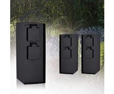 Paulmann 94313 Columna de enchufes exterior RIO, 4 enchufes, máx. 3650 W, iluminación exterior, antracita, iluminación para jardín, acero inoxidable, control