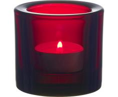 Iittala Kivi - Soporte para Vela (60 mm), Rojo Transparente, Color Nuevo