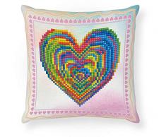 DIAMOND DOTZ Almohada Bordada, Hierro, Cera, Multicolor, 18cm x 18cm